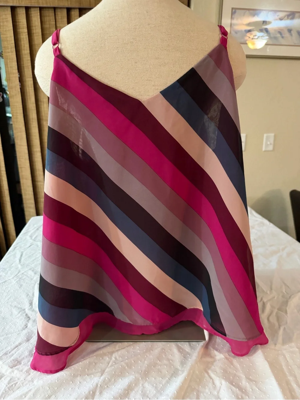 torrid Pink, Navy & Plum Diagonal Stripe Circle Cami - Picture 2 of 2